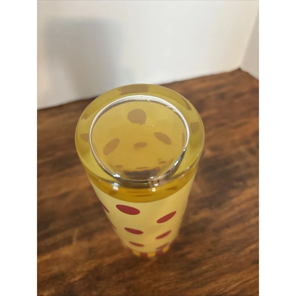 Set 2 Retro MCM Polka Dot Striped Yellow And Red‎ Drinking Glasses Gail Pittman
